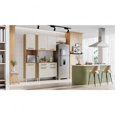 Cozinha Compacta Juma 5 Portas 2 Gavetas MDP 210CM Off White Aramóveis