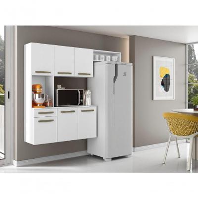 Cozinha Compacta Carol 6 Portas 1 Gaveta MDP 163CM Branca Aramóveis