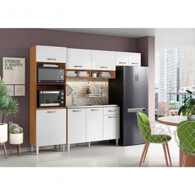 Armário de Cozinha Atenas 9 Portas 1 Gaveta MDP 249.7CM Cinamomo Aramóveis