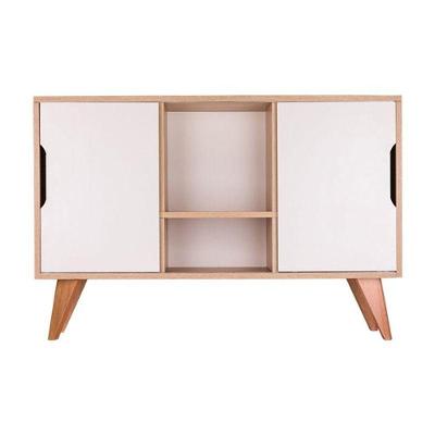 Aparador Murano Retrô 2 Portas MDP 115CM Carvalho e Branco Mercado das Prateleiras