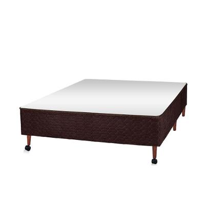 Cama Box Casal Castor Revolution Pocket Estrutura Madeira Revestimento Suede Bege 138CM