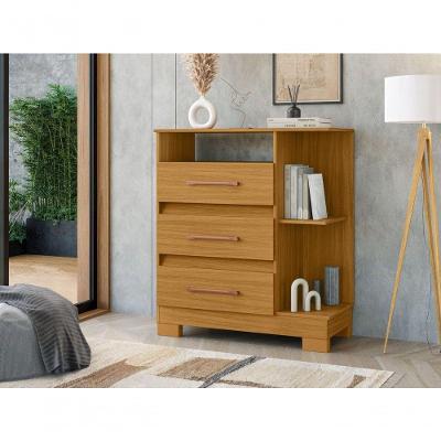 Cômoda 720 3 Gavetas MDP Puxador em PVC Carvalho Eco Incorplac Móveis