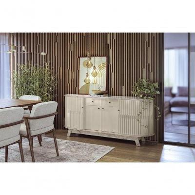 Aparador Buffet Mônaco Moderno 4 Portas 2 Gavetas MDP 183CM Off White Madetec Móveis