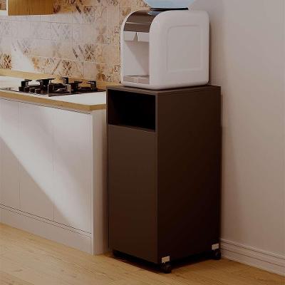 Aparador Armario para Cozinha 1 Portas MDF-MDP 42CM Preto Mercado das Prateleiras