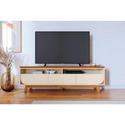 Bancada para TV Selene Até 75" 200CM MDP Off White Madetec Móveis