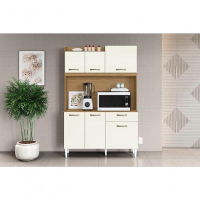 Cozinha Compacta Berlim 6 Portas 1 Gaveta MDP Off White Aramóveis