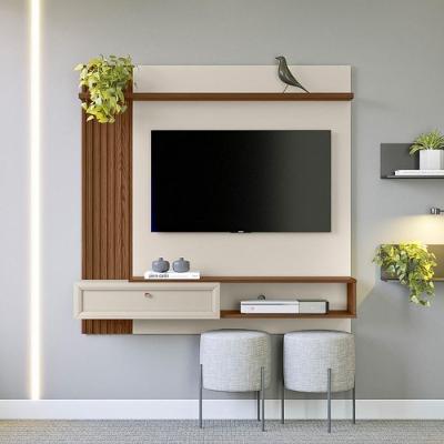 Home para TV Alvorada 55" 133CM MDP MDF com Porta de Correr Freijó Off White Casah