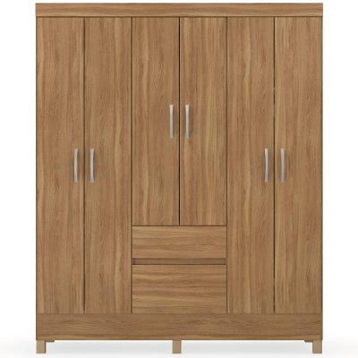 Guarda Roupa Casal Fast Amendola Touch 6 Portas 2 Gavetas MDP Amadeirado Laqueado Demóbile 149CM