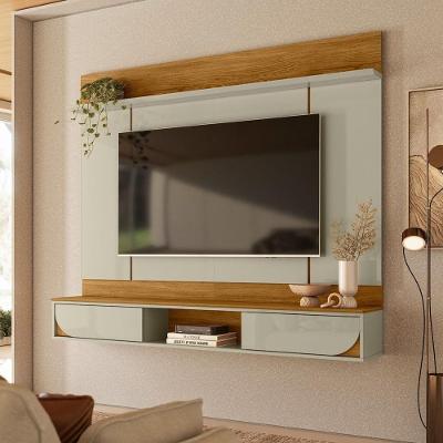 Estante Aura para TV Até 65" 182CM MDP Laqueado Marrom Cumaru Opala Madetec Móveis