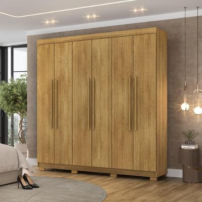 Guarda Roupa Elegance 6 Portas de Bater 2 Gavetas MDP Nature Vila Rica 218CM