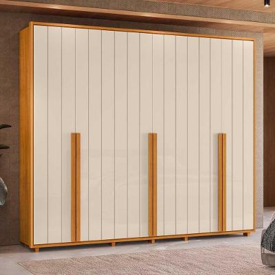 Guarda Roupa Casal Volpi 6 Portas 6 Gavetas MDF Cinamomo Off White Madetec Móveis 278CM