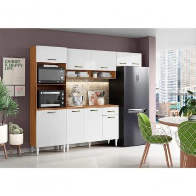 Cozinha Compacta Atenas 9 Portas 1 Gaveta MDP 249,7CM Cinamomo Aramóveis