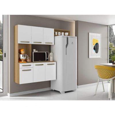 Cozinha Compacta Carol 6 Portas 1 Gaveta MDP 163CM Off White Aramóveis