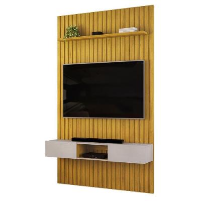 Painel com Bancada Trento 143 para TV 143CM MDF Ripado Amadeirado DJ Móveis