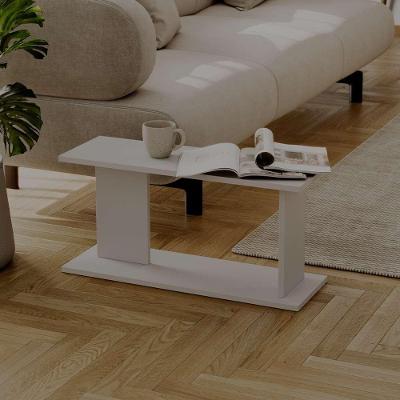 Mesa de Cabeceira Livn sem Gavetas MDP Branco Mercado das Prateleiras