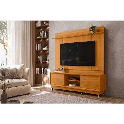 Home Theater Siena para TV Até 75" 183CM com Rodízios Marrom Madetec Móveis
