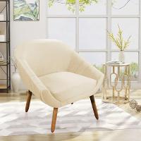 Kit 01 Namoradeira e 02 Poltronas Veludo Bege Castanho - 7