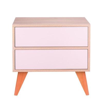 Sapateira Vicenza 2 Portas 2 Prateleiras 60CM MDP Rosa Claro e Carvalho Treviso