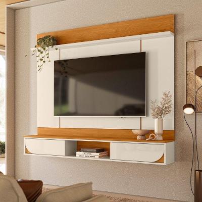 Home Theater Aura para TV Até 65 Polegadas 182CM MDP Laqueado Off White Madetec Móveis