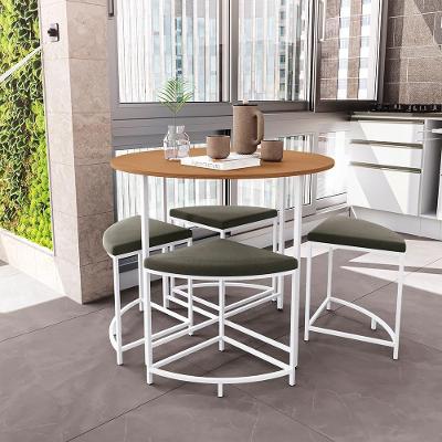 Kit 4 Banquetas LI038 Moderno Ferro Suede Cinza Titânio 48CM Canela e Branco Kappesberg