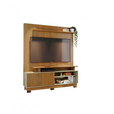 Home Theater Ares para TV Até 75" 160CM MDP e MDF com Pés Marrom Madetec Móveis
