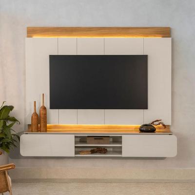 Home para TV Zurique 75" 200CM MDF-MDP com Portas Correr Off White Casah