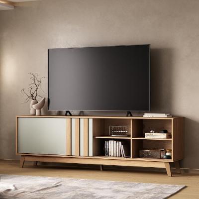 Rack para TV Ventura 180CM MDP com Porta de Correr Marrom Móveis Carraro