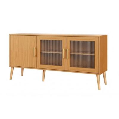 Rack Madrid 160CM 2 Portas com Vidro Canelado Carvalho Rosé Dalla Costa