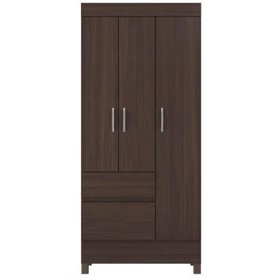 Guarda Roupa Solteiro Wend 3 Portas 2 Gavetas MDP Café Touch Demóbile