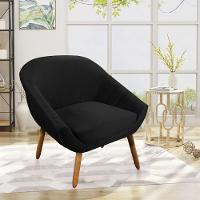 Kit 01 Namoradeira e 02 Poltronas Veludo Preto Castanho - 7