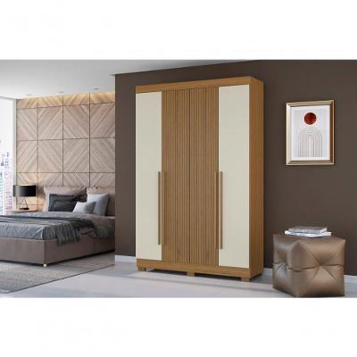 Guarda Roupa Solteiro Atacama 4 Portas 2 Gavetas MDP Off White Aramóveis 154CM