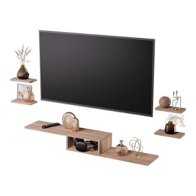 Rack para TV Califórnia 110CM MDP 4 Prateleiras Freijó Mercado das Prateleiras