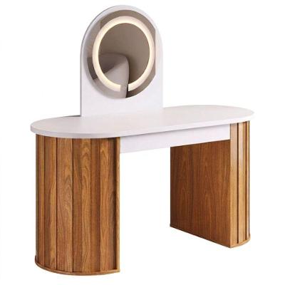 Penteadeira Escrivaninha Retangular Glamour Moderno 1 Gaveta MDP 136CM Branco Artany
