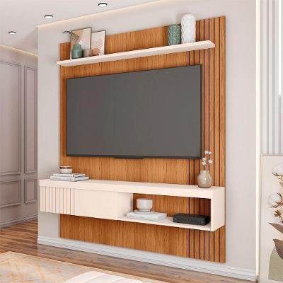 Painel para TV Jade 1.5 55" 150CM MDF-MDP Ripado Off White Caemmun Móveis