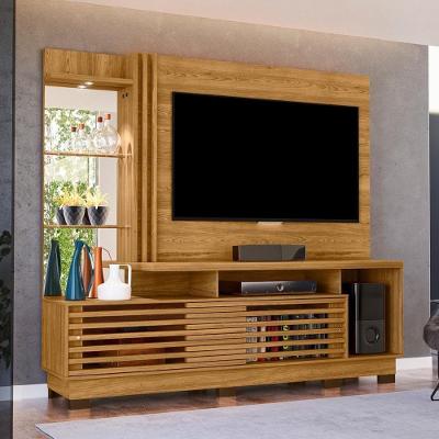 Painel para TV Frizz Plus Até 60" 200CM MDP com LED Cumaru Madetec Móveis