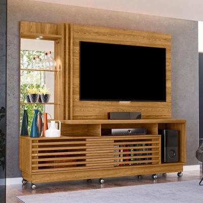 Painel para TV Frizz Plus 60" 200CM MDP com LED Amadeirado Madetec Móveis