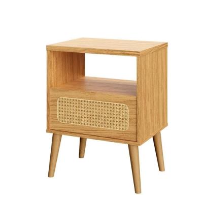 Mesa de Cabeceira Curve 1 Gaveta MDF Moderno Carvalho Rosé Dalla Costa Móveis
