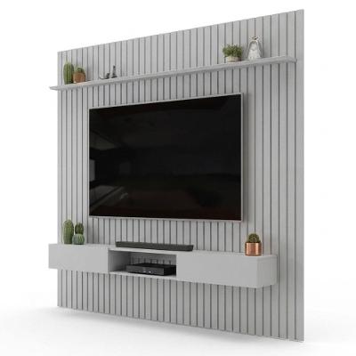 Painel com Bancada Suspenso Trento 250 Ripado Bali 250CM MDF DJ Móveis