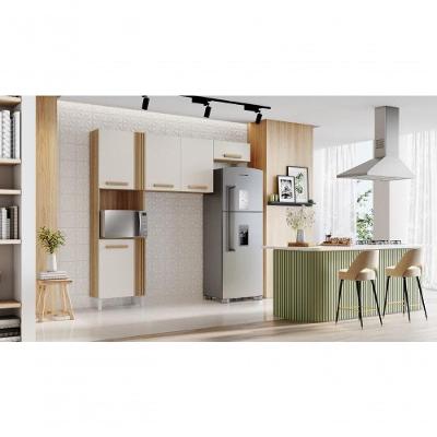 Kit Cozinha Compacta Juma 5 Portas MDP 210CM Off White Aramóveis