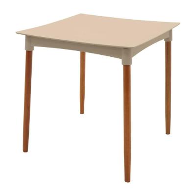 Mesa Diana 4 Lugares Quadrada Plástico 70CM Areia Pernas Madeira Tramontina