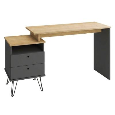 Mesa Escrivaninha Plus Moderno 2 Gavetas MDP 144CM Grafite Artany