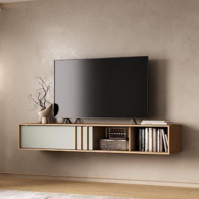 Rack Suspenso Linea para TV 160CM MDP Laqueado Marrom Móveis Carraro