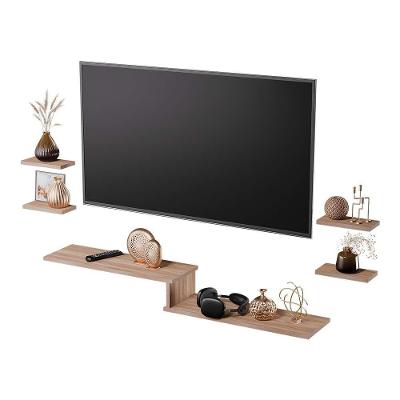 Rack para TV Suspenso Califórnia 115CM MDP Kit 5 Peças Freijó