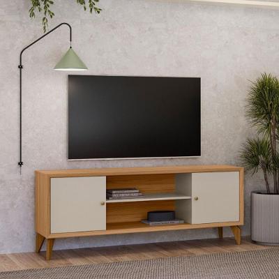 Rack para Tv Porto 160CM MDF MDP Porta Giratória Off White Fosco Casah