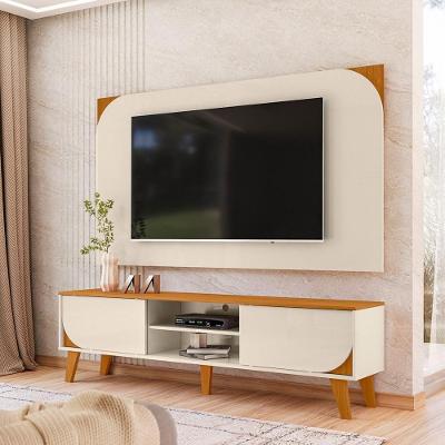 Rack Painel Duna para TV 65" 182CM MDP Laqueado Off White Madetec Móveis