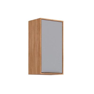 Armário Aéreo Cozinha Celeste 40CM 1 Porta MDF Cinza e Platina MGM