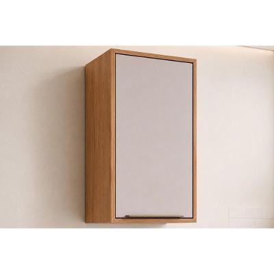 Armário Aéreo Cozinha Brilhante 40CM 1 Porta MDF Cinamomo e Off White MGM
