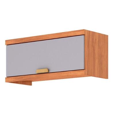 Armário Aéreo Elena 70CM 1 Porta MDF Basculante Cinza Platina Cozinha Moderna MGM