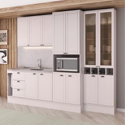 Cozinha Milla Elegance One 13 Portas 3 Gavetas MDF Branco Móveis Carraro