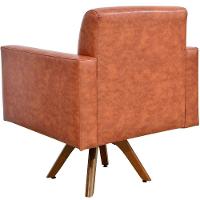 Kit 02 Poltronas Giratória Base De Madeira Helô L02 Camel - 5